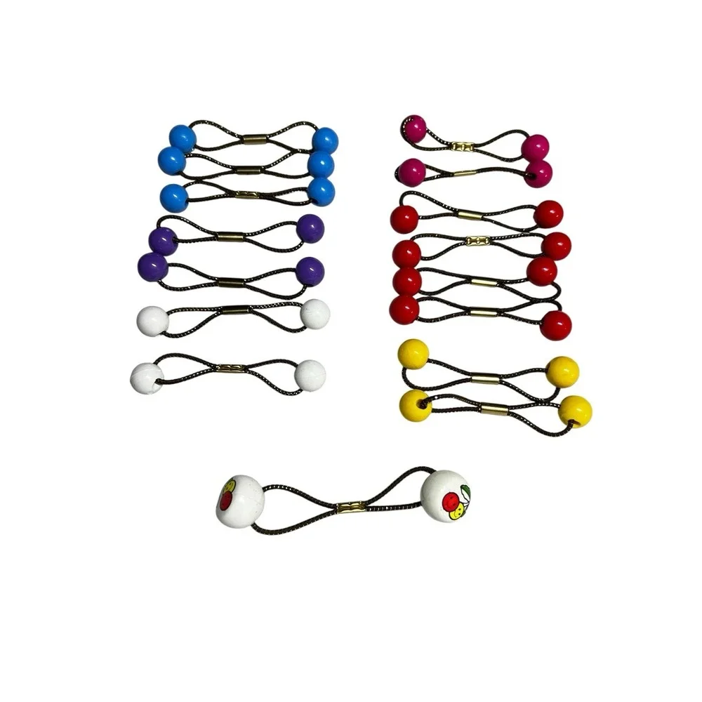 Lot of 16 Vintage 90s Hair‎ Ties Ponytail Holders Kidcore Y2K Cherry Smiley